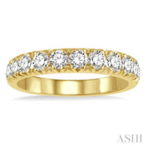 1 Ctw 11 Stone Round Cut Diamond Wedding Band in 14K Yellow Gold
